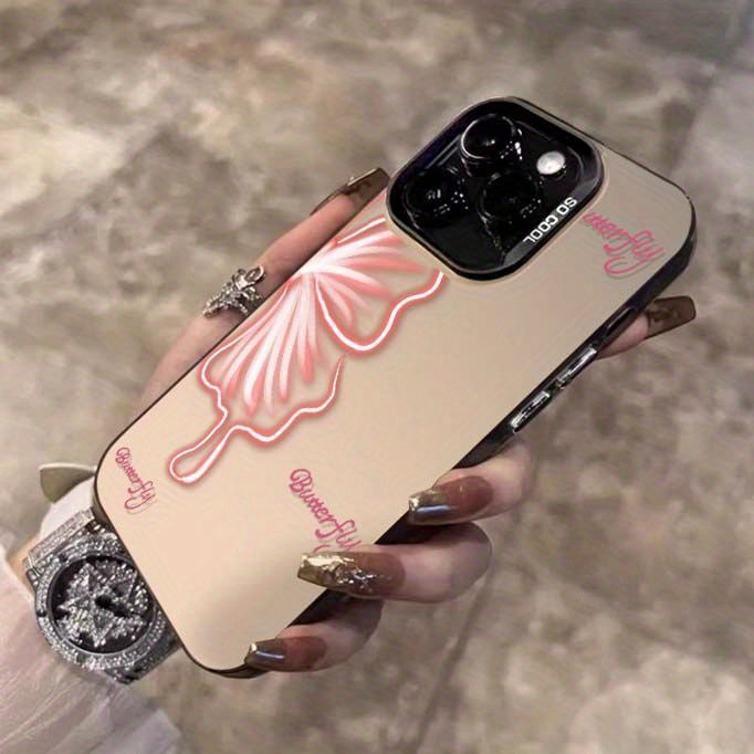 Luminous Butterfly Pattern iPhone Case for 15/14/13/12/11 Series, Soft TPU Full-Body Protective Cover with Glow Effect, Shockproof Slim Phone Case